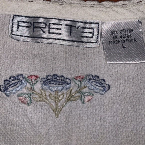 Prete Embroidered Button up Shirt  Size L - Picture 7 of 10